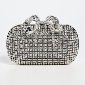 Self-Portrait Crystal Embellished Clutch With Bow Detail